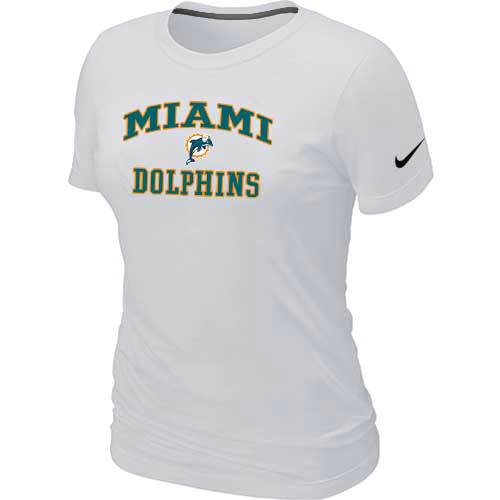 Nike Miami Dolphins Women's Heart & Soul NFL T-Shirt - White